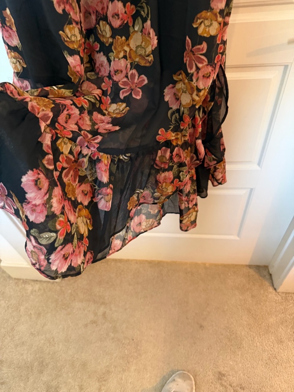 Maurices Black Maxi Dress with Pink Floral Print - Picture 5 of 8